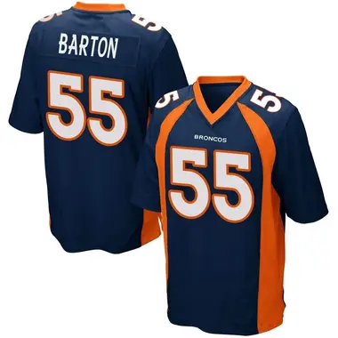 Cody Barton Men's Game Navy Blue Denver Broncos Alternate Jersey