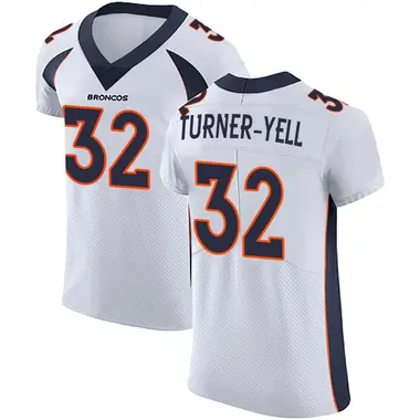 Delarrin Turner-Yell Men's Elite White Denver Broncos Vapor Untouchable Jersey