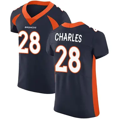 Broncos Jamaal Charles Jersey White 28 Men's Elite Vapor Untouchable