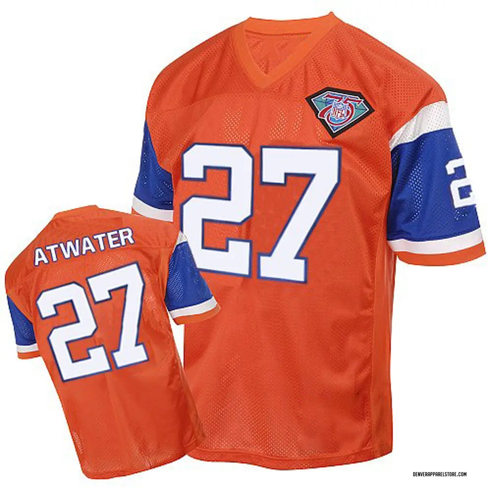 Steve Atwater Men's Authentic Orange Denver Broncos With 75TH